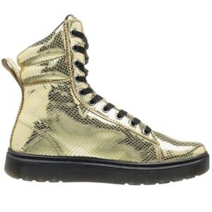 Dr Martens Shoes Women’s Size 7 Mix AirWair Gold Metallic Faux Snakeskin Sneaker